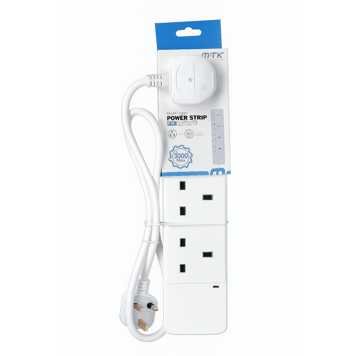 4-Way Power Extension Lead with 1M Cable and Overcharge Protection