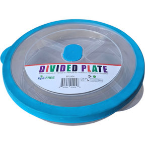 Plastic Divided Plate 4 Section with Lid 24cm
