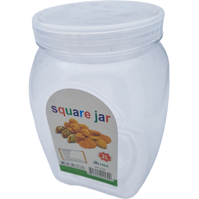 Square Plastic Jar 2 Litre
