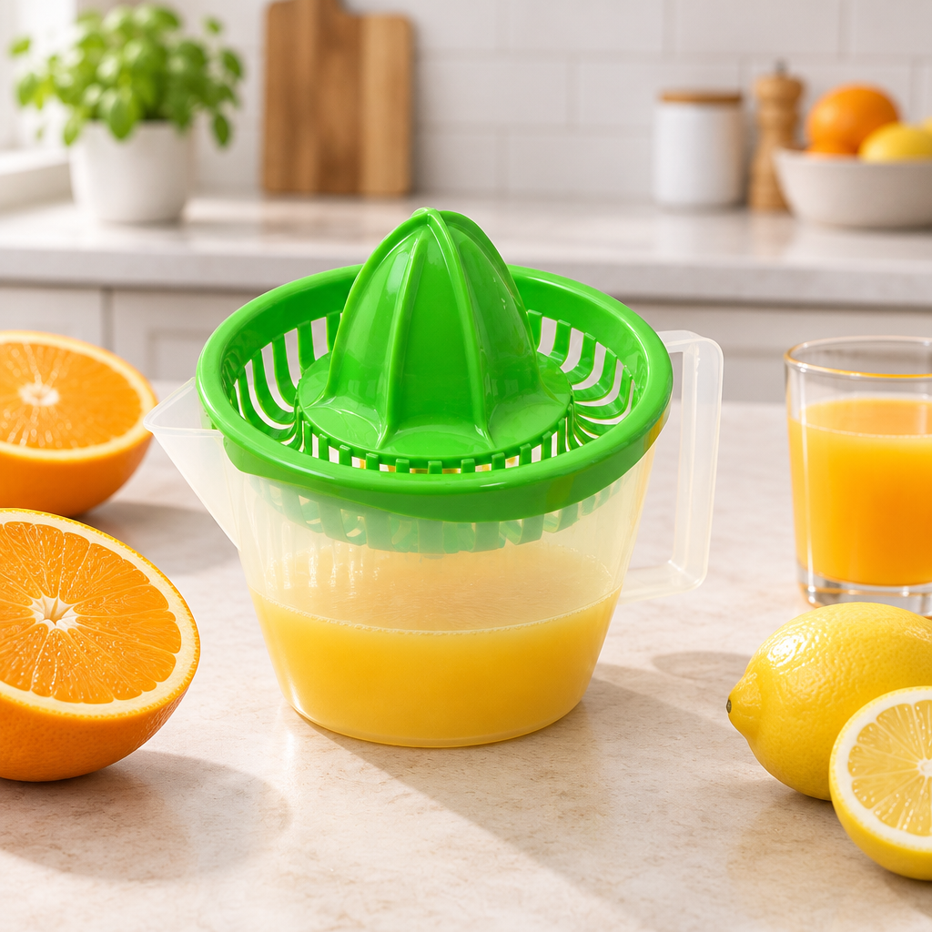 Fresco Manual Citrus Juicer with Strainer & Collection Jug – Green