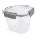 450ml Clear Plastic Food Storage Container with Grey Locking Lid