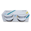 Glass Food Storage Bowls with White Lids 415ml, Set of 4