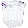 20L Clear Deep Storage Box with Lid and Clips