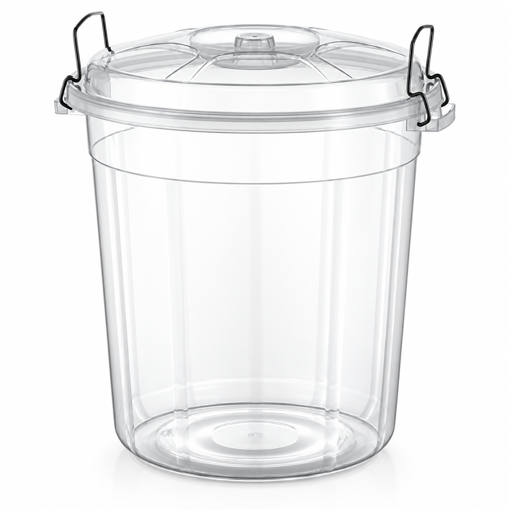 35 Litre Transparent Storage Bin with Locking Lid
