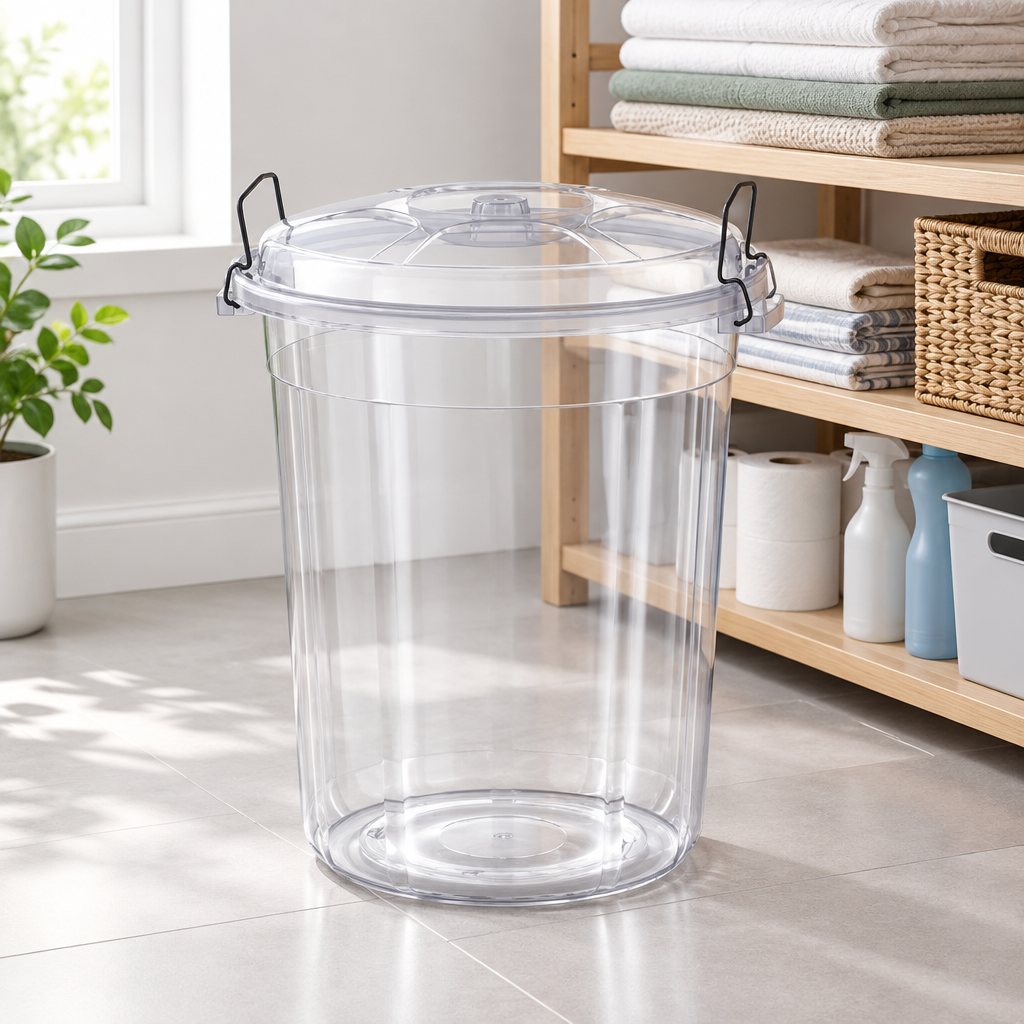 35 Litre Transparent Storage Bin with Locking Lid