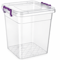 30L Clear Deep Storage Box with Lid and Clips
