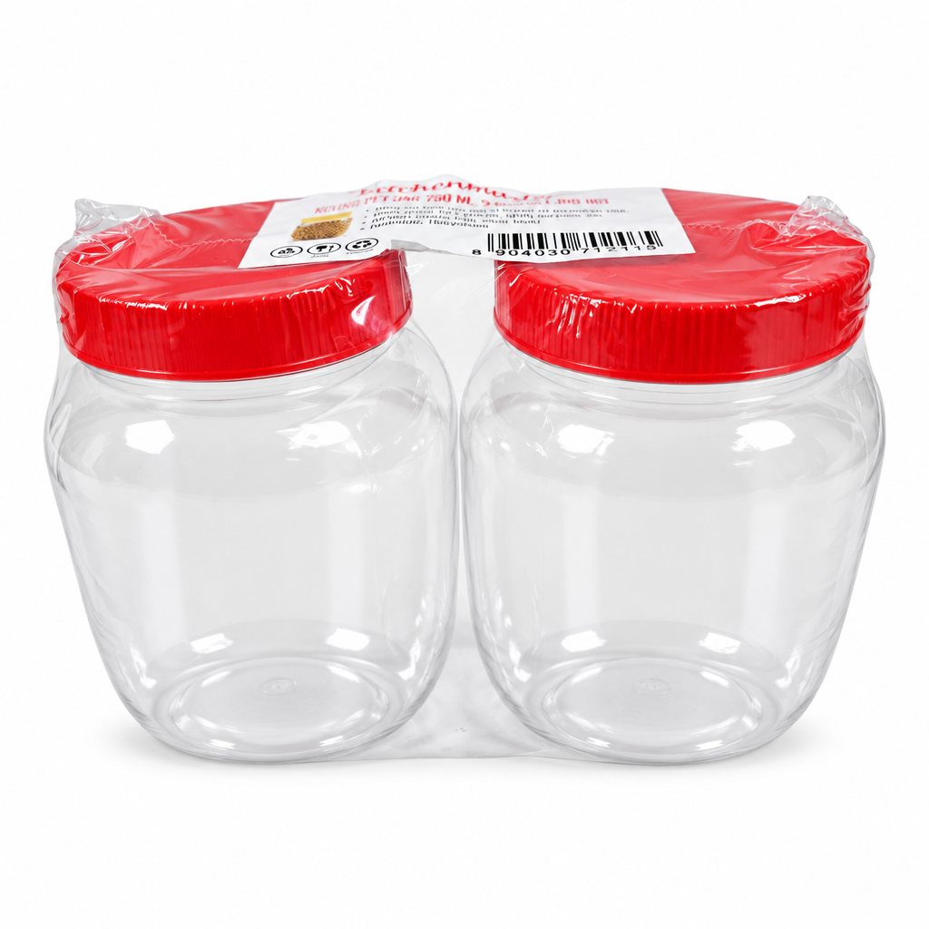 Kitchenmaster 2Pc Round Pet Jar 750ml