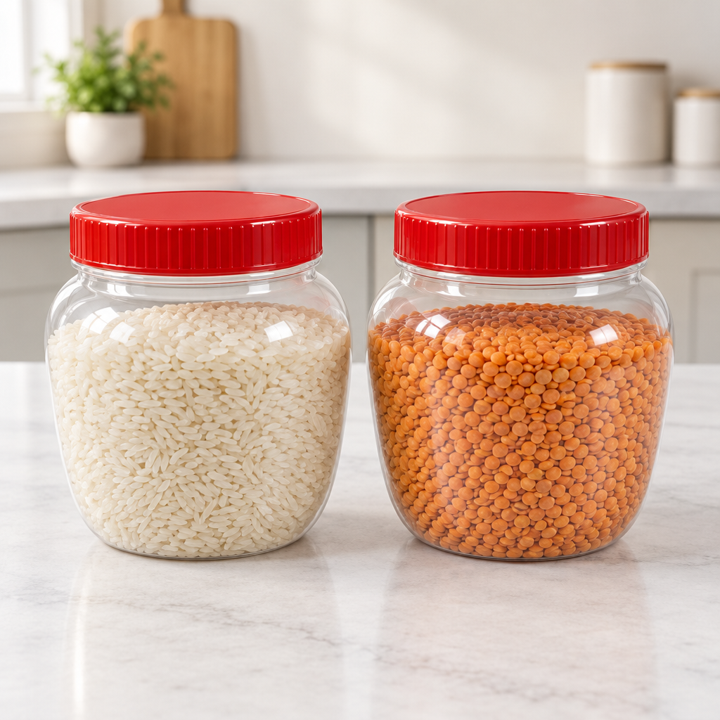 Kitchenmaster 2Pc Round Pet Jar 750ml