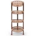 Candy 4 Tier Round Storage Rack with Floral Cut-Out Baskets
