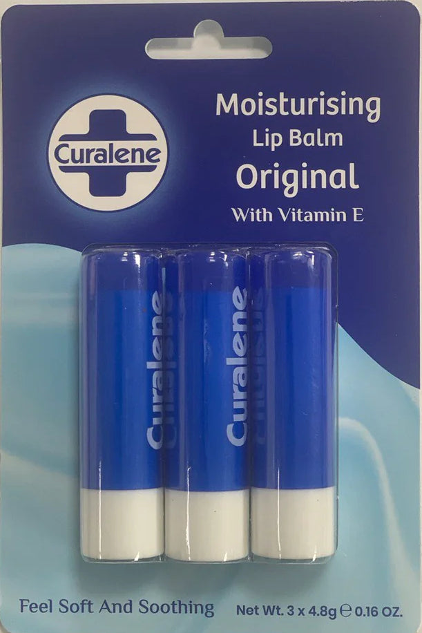 Curalene Moisturising Lip Balm Original with Vitamin E 3 Pack