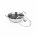 Mastercook 28cm Triply Honeycomb Karai with Glass Lid
