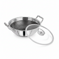 Mastercook 30cm Triply Honeycomb Karai with Glass Lid