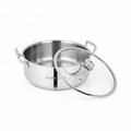 Mastercook 20cm Triply Stainless Steel Saute Pot with Glass Lid