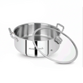 Mastercook 24cm Triply Stainless Steel Saute Pot with Glass Lid