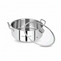 Mastercook 28cm Triply Stainless Steel Saute Pot with Glass Lid