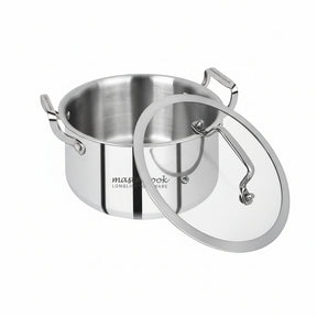 Mastercook 22cm Stainless Steel Casserole with Glass Lid