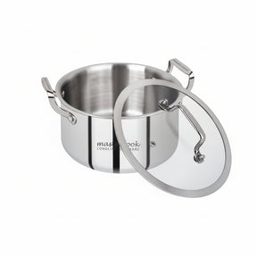 Mastercook 24cm Stainless Steel Casserole with Glass Lid
