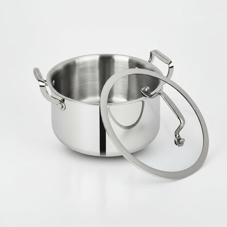 28cm Stainless Steel Casserole with Glass Lid