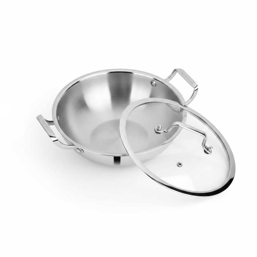 Triply Stainless Steel Kadai 24cm