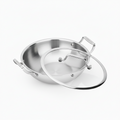 Mastercook 28cm Triply Stainless Steel Kadai Pan with Glass Lid