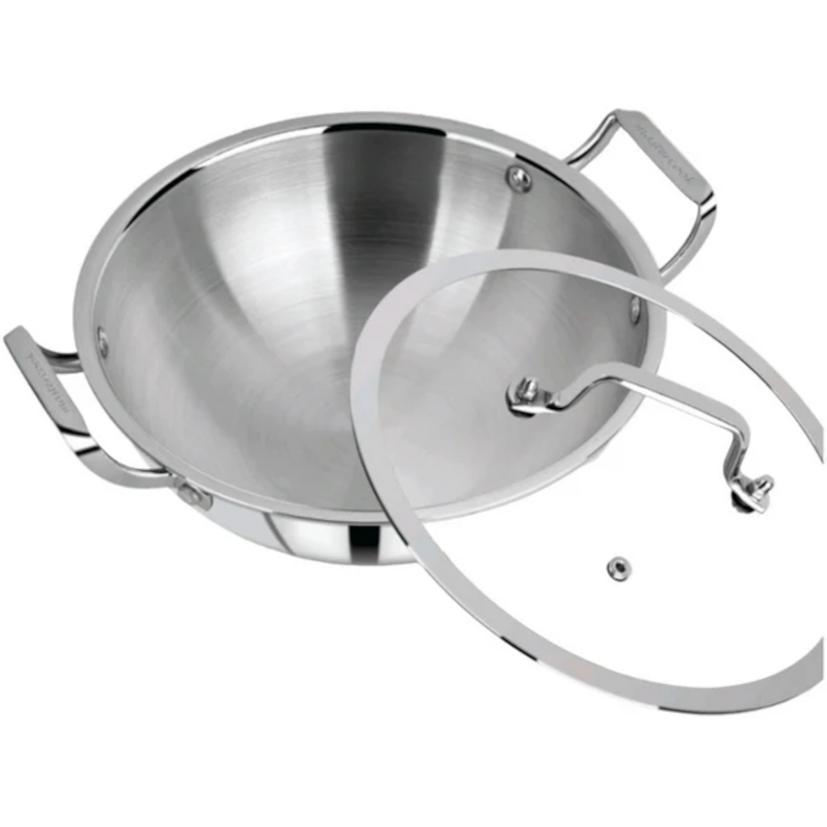 Triply Stainless Steel Karai With Lid 34cm