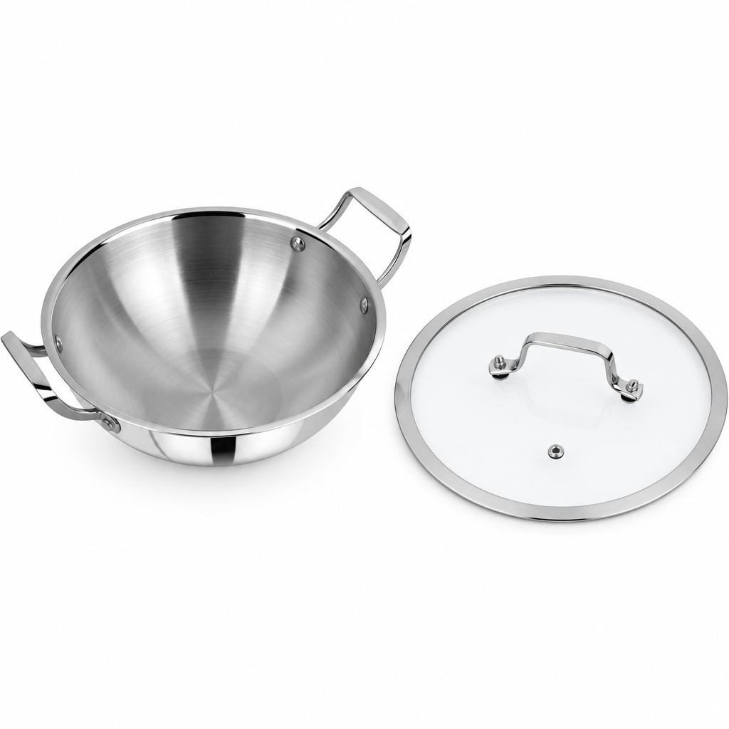 Mastercook 36cm Triply Stainless Steel Karai with Lid