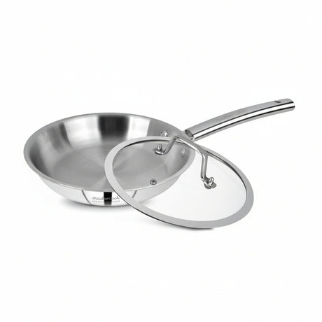 Triply Stainless Steel Fry Pan with Lid 24cm