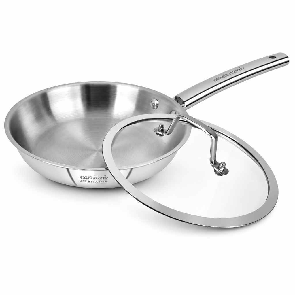 Mastercook Triply 26cm Stainless Steel Frypan with Lid