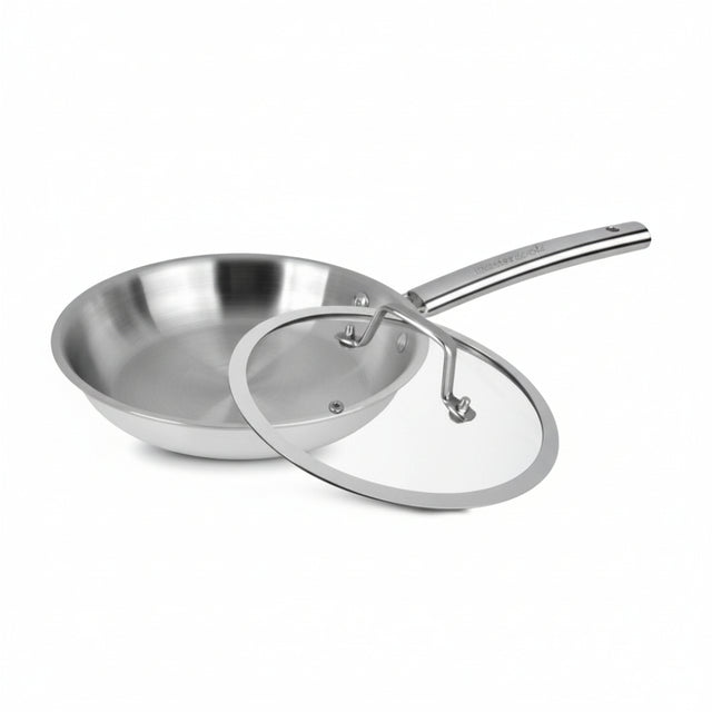 Mastercook 28cm Stainless Steel Frypan With Glass Lid – Latifs