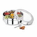 Mastercook Stainless Steel Masala Dabba with See Through Lid 23cm