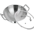 Triply Stainless Steel Wok with Lid 30cm