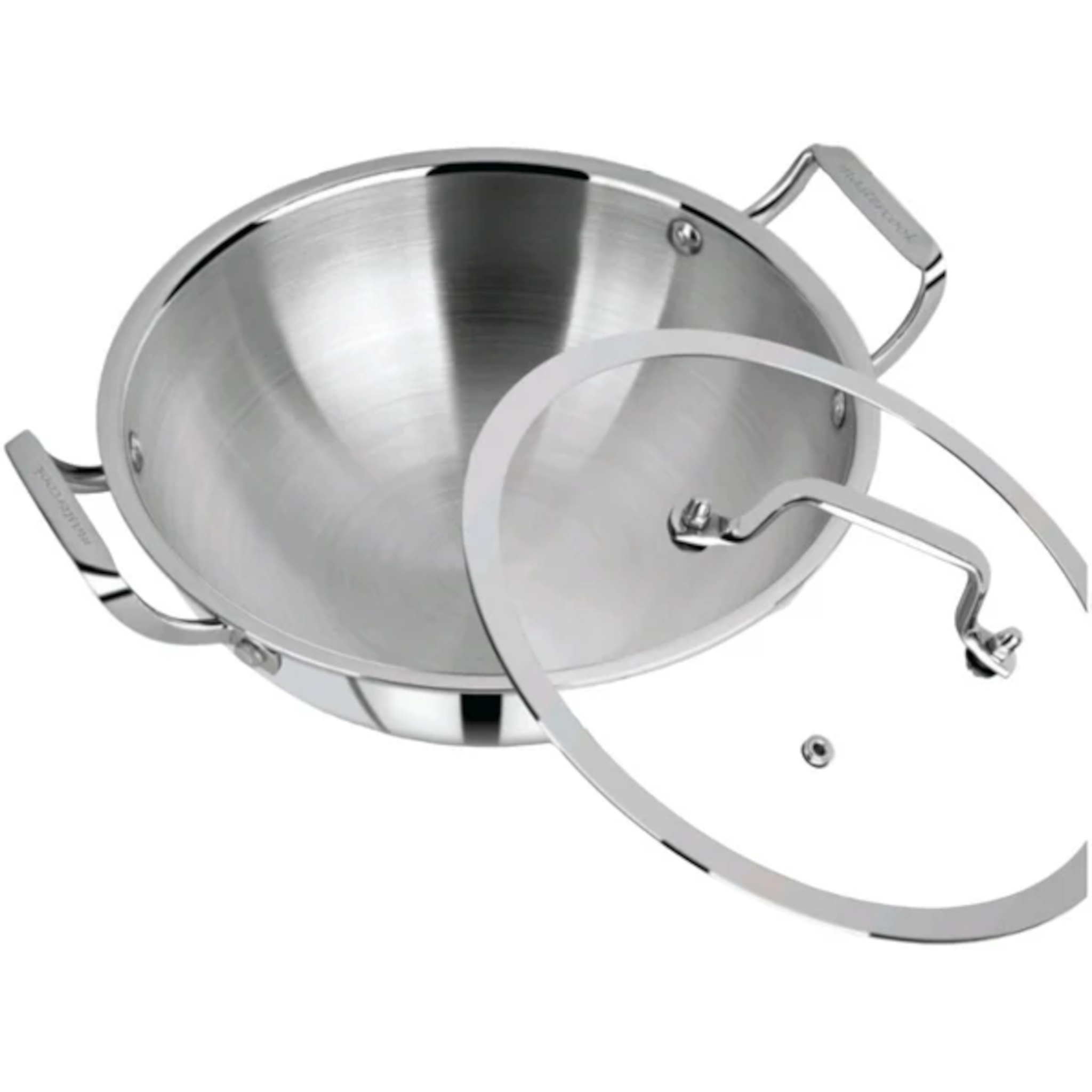 Triply Stainless Steel Wok with Lid 30cm