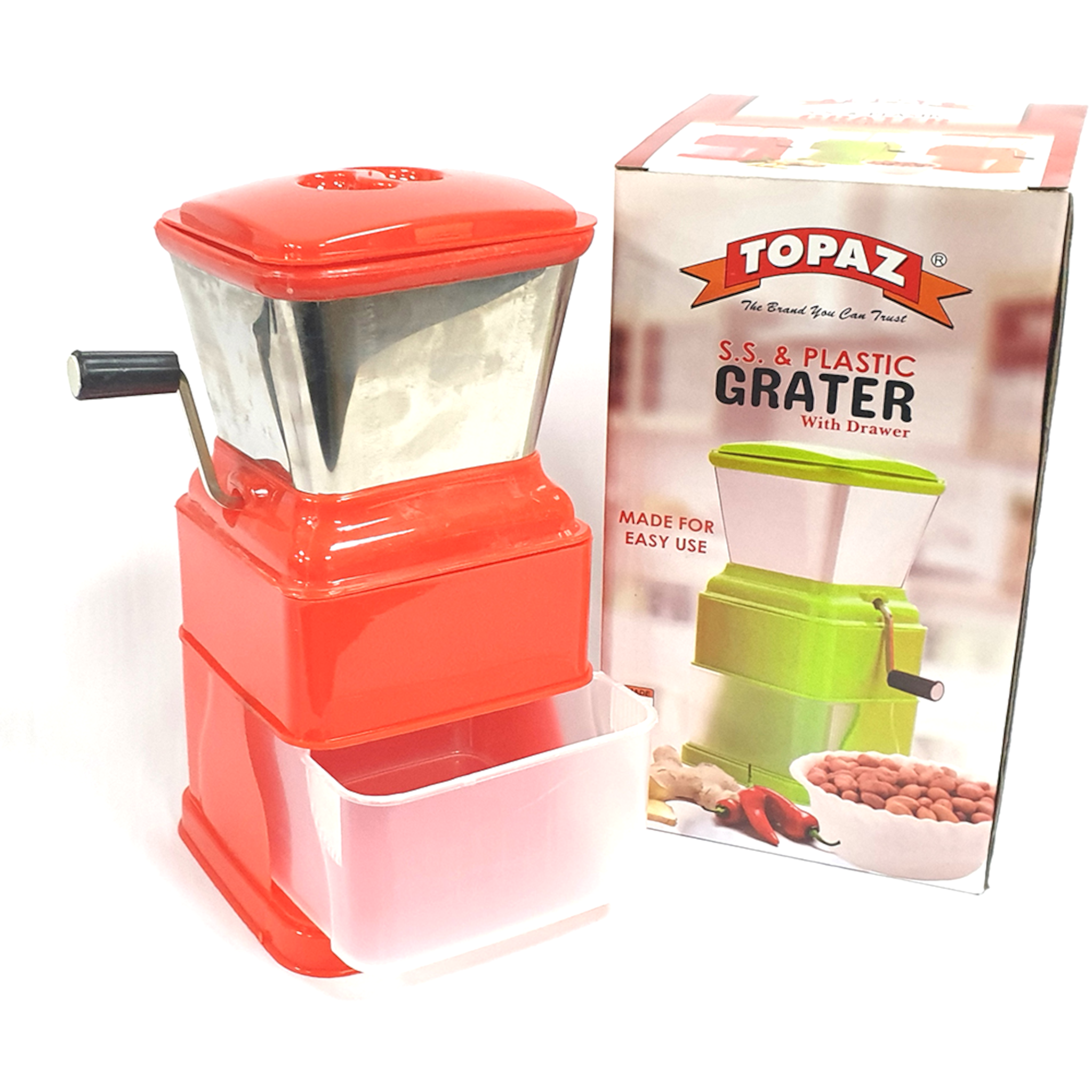 Stainless Steel & Plastic Grater with Drawer