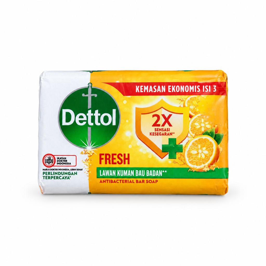 Dettol Fresh Yuzu Citrus Antibacterial Bar Soap 4 Pack