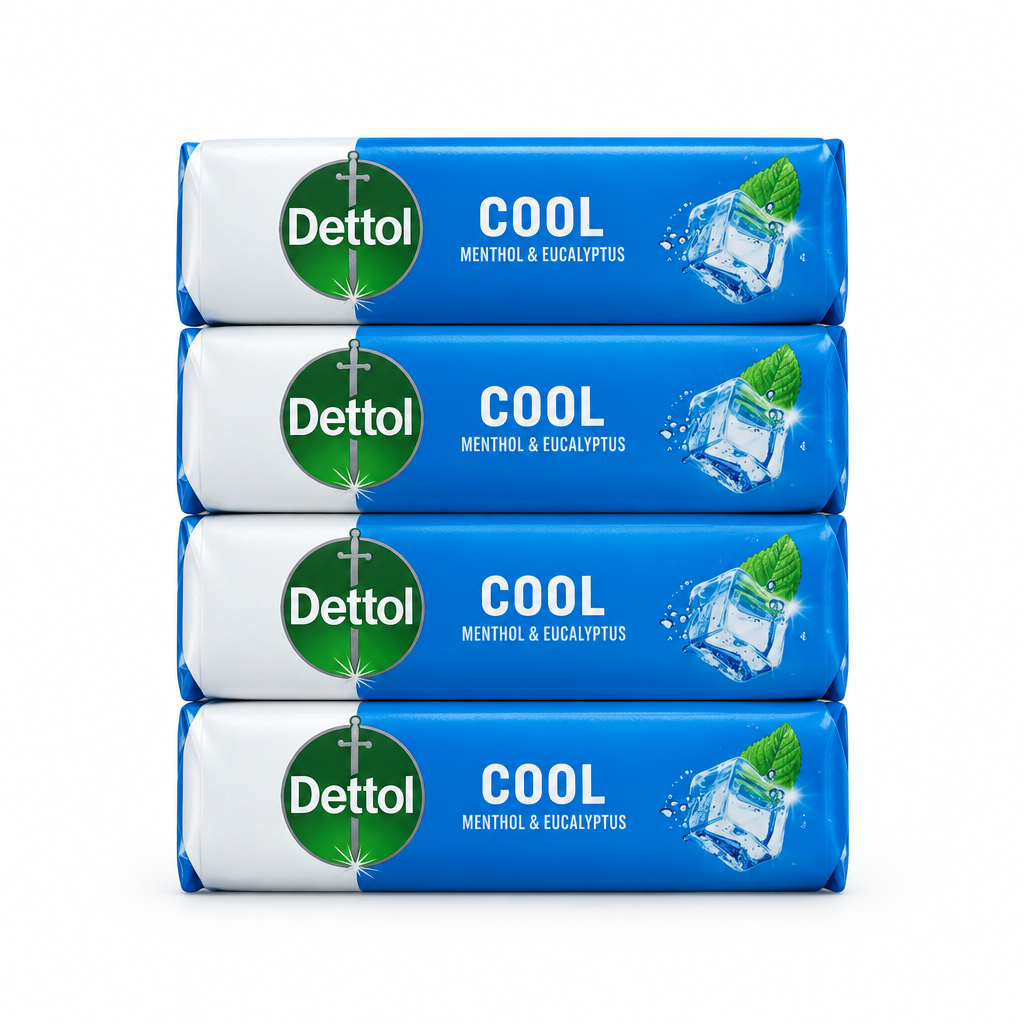 Dettol Cool Antibacterial Soap Bars Menthol & Eucalyptus 4 Pack