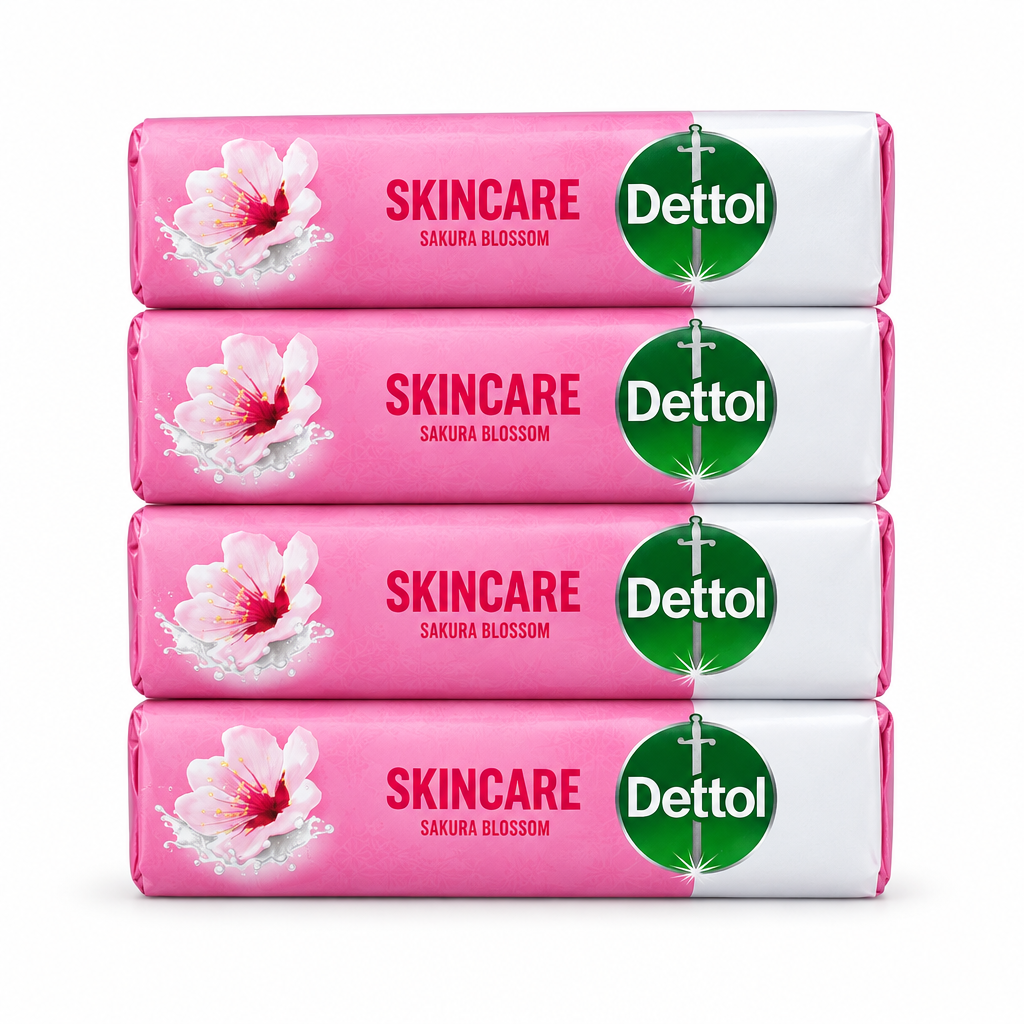 Dettol Skincare Sakura Blossom Antibacterial Bar Soap 4 Pack