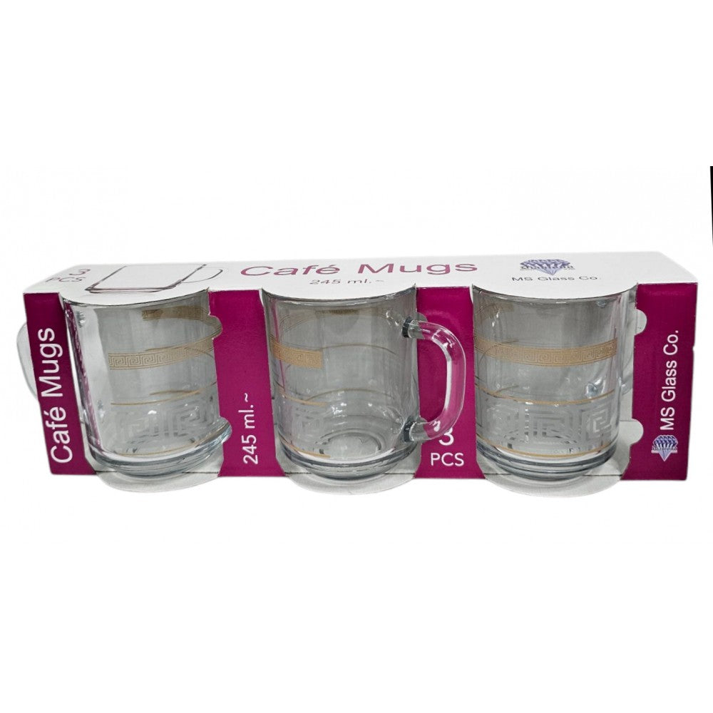 Cafe 3 Pieces Mug Set x245ml Gold