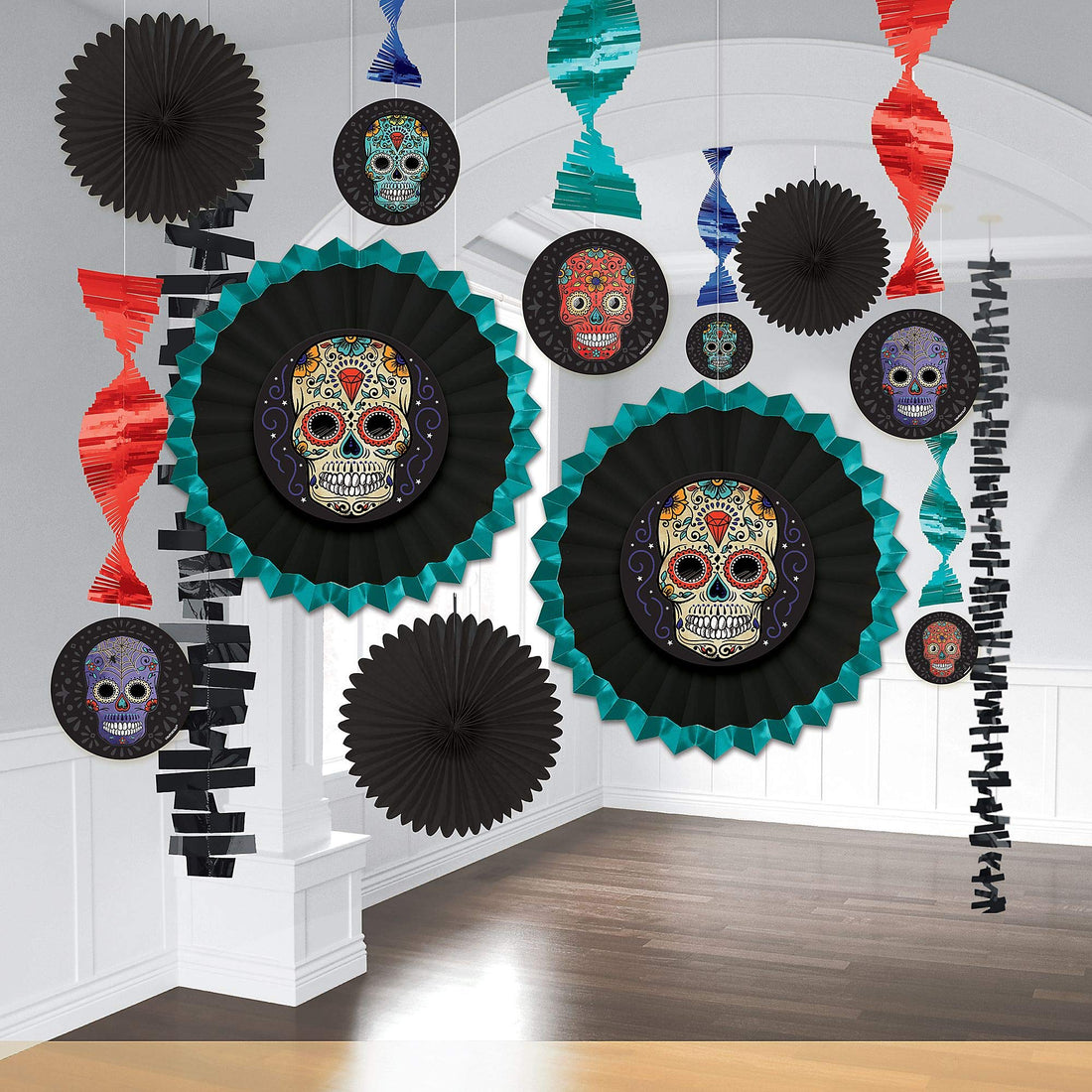 amscan Day of The Dead Room Decorating Kit-13, Clear, 50 Pcs