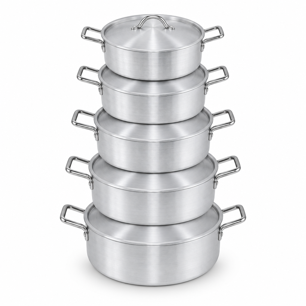 Mastercook Aluminium Fish Cooking Pot with Lid 20, 23, 26, 28, 30cm