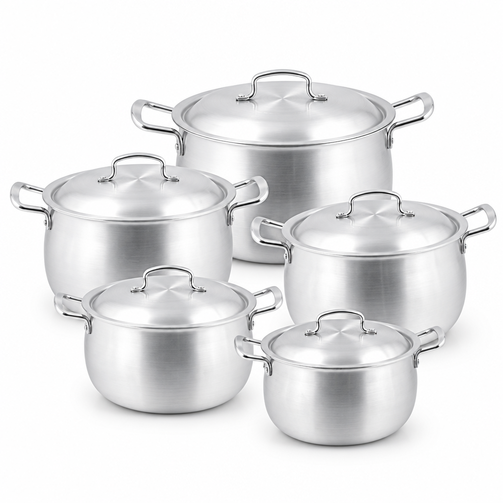 Mastercook Crown Belly Cooking Pot with Lid – 18, 20, 22, 24, 26cm