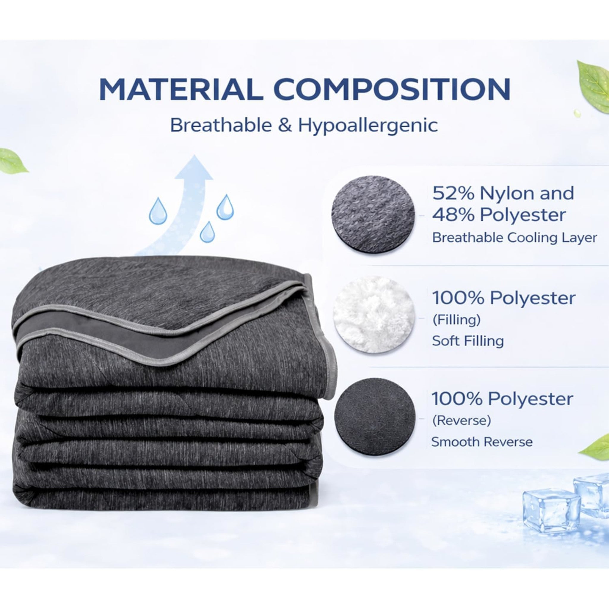 Double Cooling Quilt Charcoal (150x200cm)