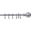 Extendable Metal Curtain Pole Set Silver 16mm Ball End
