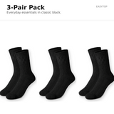 Easytop Cotton Diabetic Socks Black