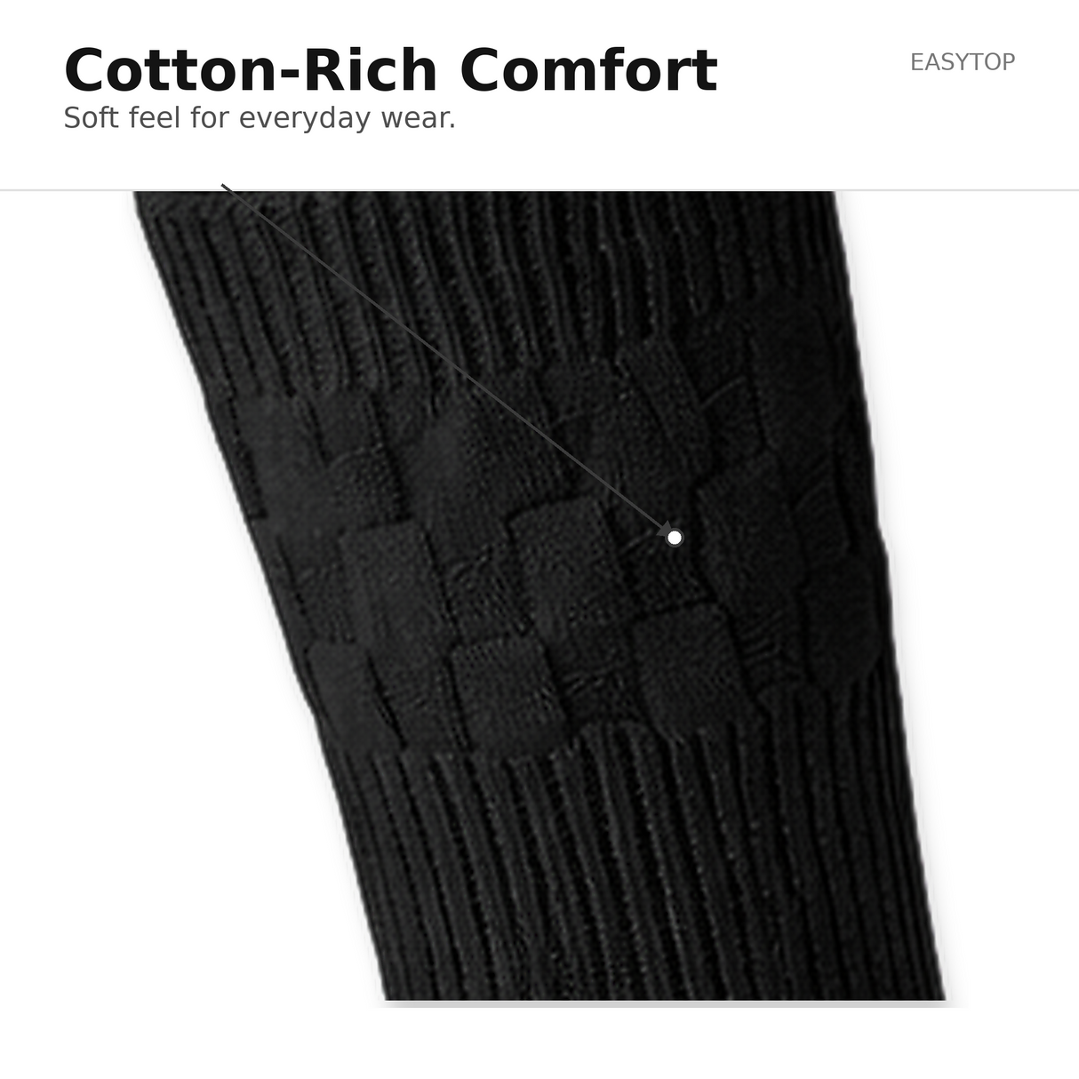 Easytop Cotton Diabetic Socks Black