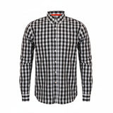 Front Row Long Sleeve Checked Cotton Shirt Black