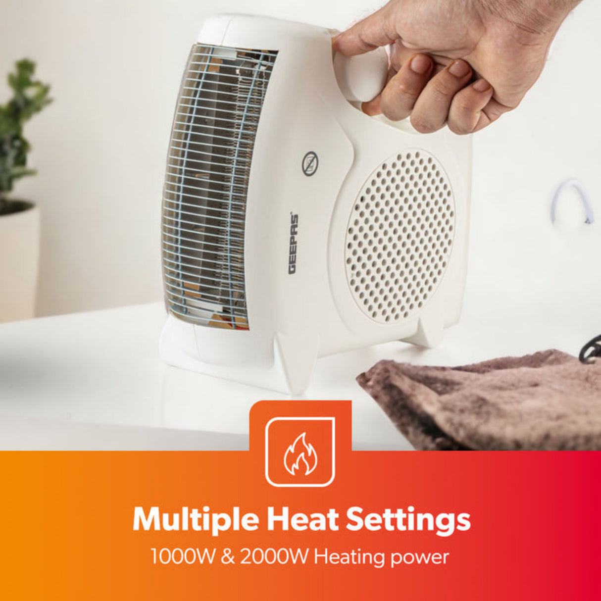 2000W PORTABLE UPRIGHT POWERFUL ELECTRIC FAN HEATER