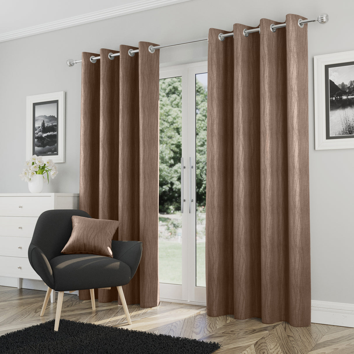 Goodwood Ready Made Blackout Thermal Eyelet Top Curtains