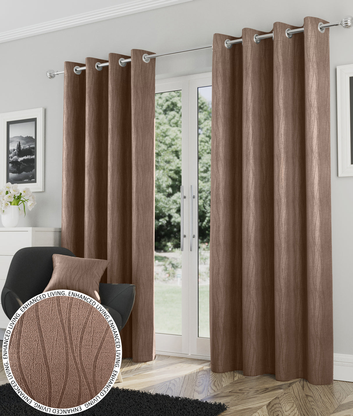Goodwood Ready Made Blackout Thermal Eyelet Top Curtains