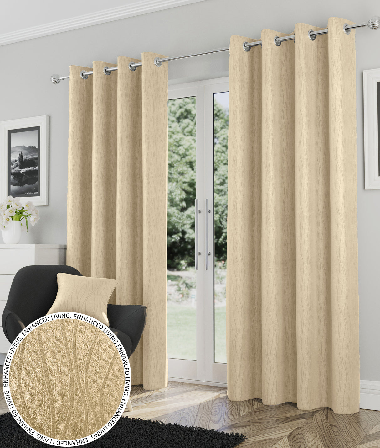 Goodwood Ready Made Blackout Thermal Eyelet Top Curtains