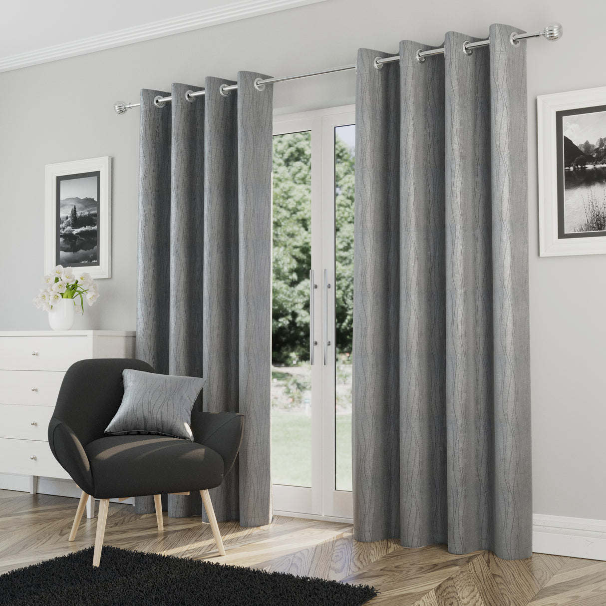 Goodwood Ready Made Blackout Thermal Eyelet Top Curtains